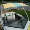 Custom Bimini top made to match interior of boat