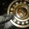 The cage of the bearing is rust  stained and I'm sure it's the same on the inside.